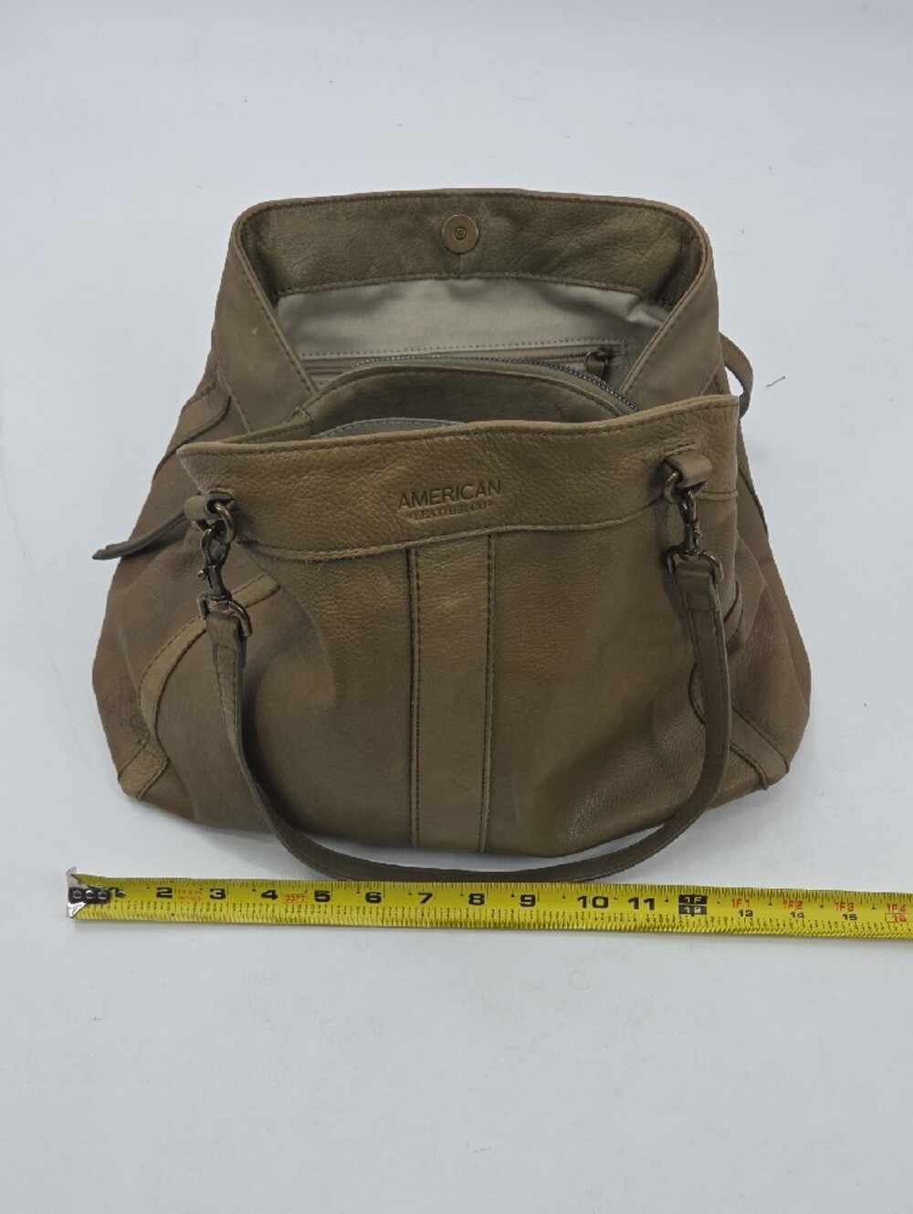 Olive Leather Shoulder Bag American Leather Co. - Picture 13 of 16